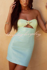 Gradient Sequin Sexy Off-the-shoulder Hollow Slim Mini Dress