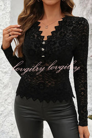 Solid Color Lace Sexy V-neck Bottoming Slim Fit Top