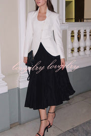 Solid Color Lapel Long Sleeve Casual Button Blazer