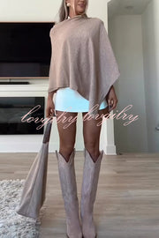 Women Cashmere Knit Shrug Bolero Side Button Detail Lightweight Shawl  Poncho
