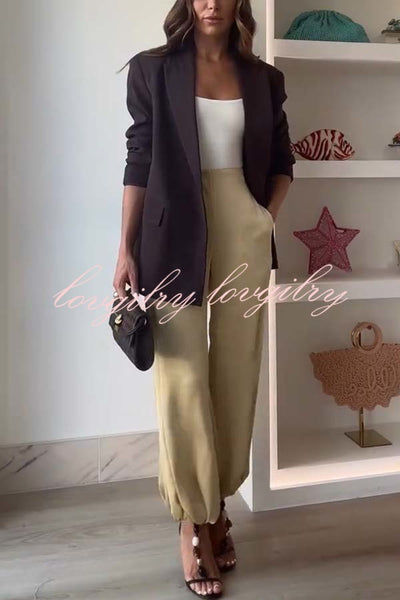 City Phantom Button Up Long Sleeve Lapel Loose Blazer