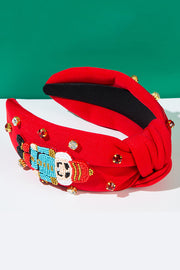 Christmas Hand-sewn Rice Bead Soldier Headband