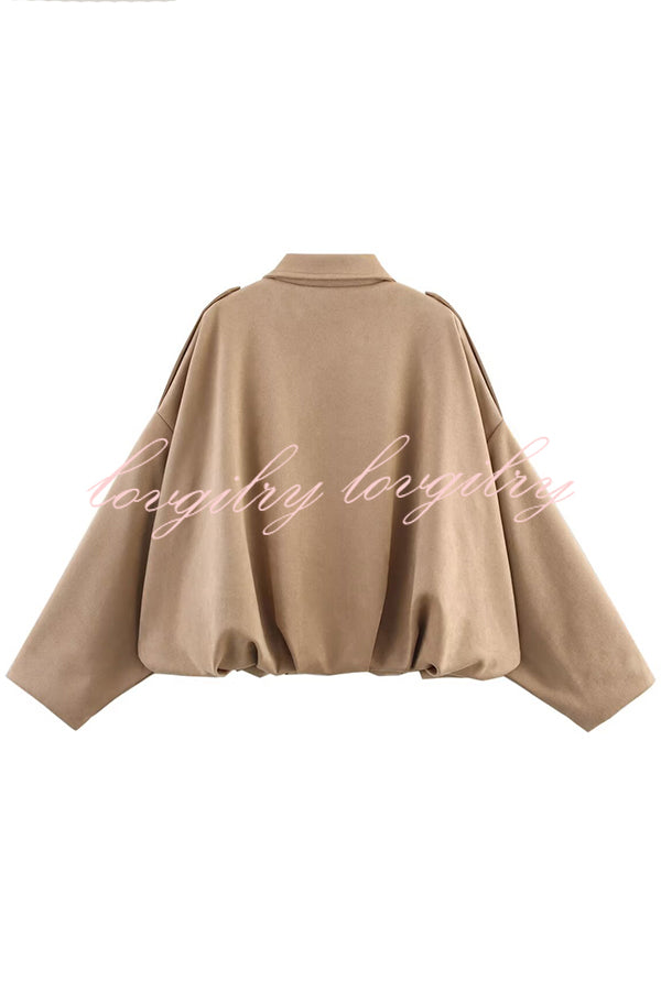Fashion Lapel Long-sleeved Casual Bomber Jacket