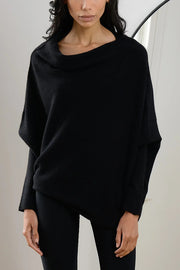 Solid Color Round Neck Long Sleeve Loose Knitted Sweater