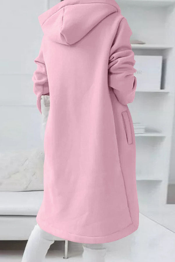 Lilipretty Juliana Solid Color Zip Up Hooded Coat