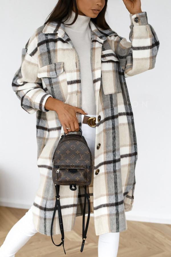 Hours of Joy Plaid Woolen Coat