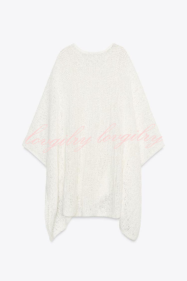 Sunny Somewhere Knit Batwing Sleeve Loose Cover-up Cape