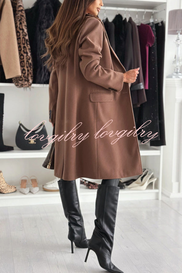 Fashionable Casual Lapel Long Sleeve Single Breasted Loose Coat