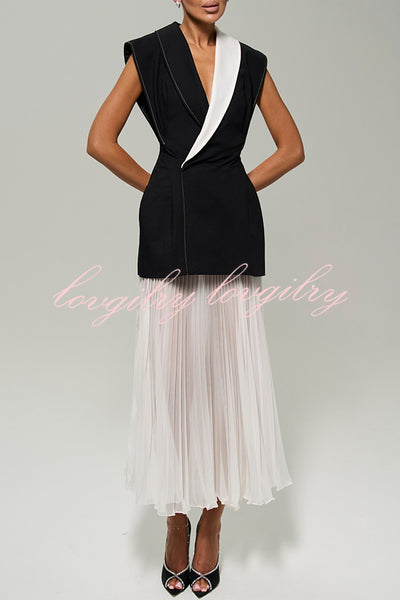 Modern Day Chiffon Pleated High Rise A-line Midi Skirt