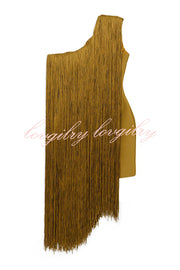 Fashion One-shoulder Slim-fit Elegant Tassel Mini Dress