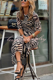 Natural Beauty Mesh Zebra Print Ruched Stretch Maxi Dress