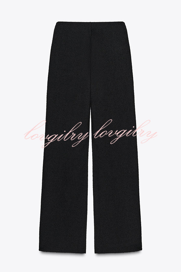 Fashion Contrast Color Stretch High Waist Casual Straight Pants