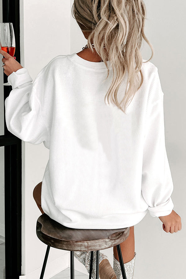 Christmas Soldier Sequin Loose Casual Long Sleeve Sweatshirt