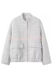 Fashion Sequin Long Sleeve Casual Pocket Loose Jacket