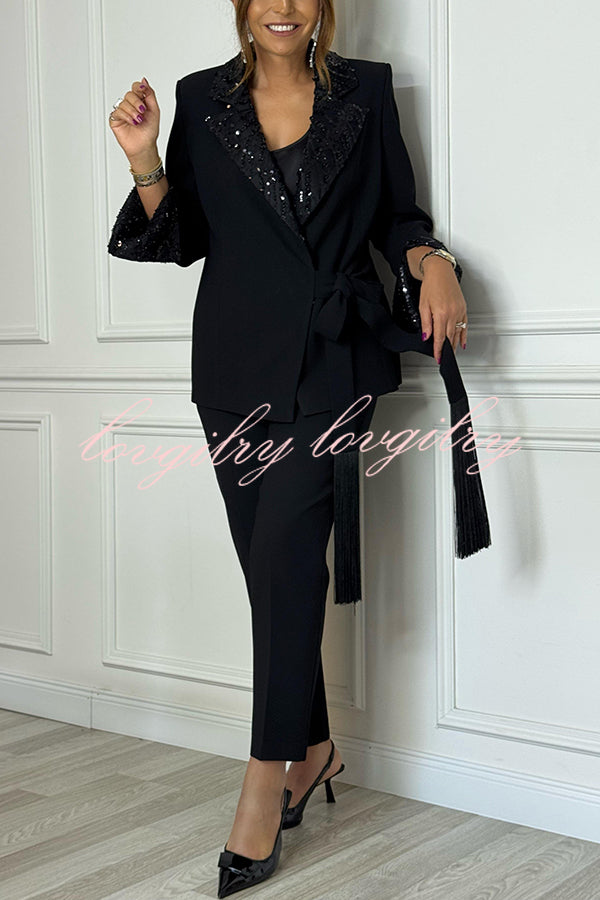 Social Time High Rise Elastic Zipper Waist Pocket Straight-leg Pants