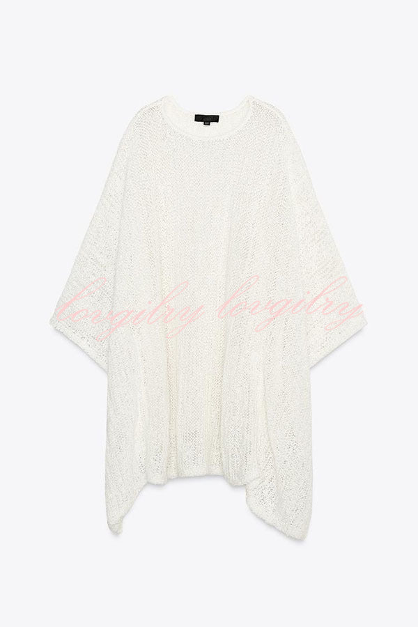 Sunny Somewhere Knit Batwing Sleeve Loose Cover-up Cape