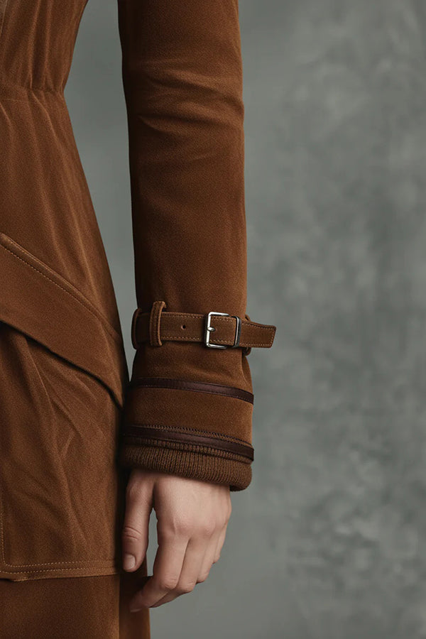 Stylish Lapel Button Casual Pocket Long Trench Coat