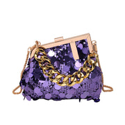 Sequin Chain Shoulder Crossbody Evening Bag