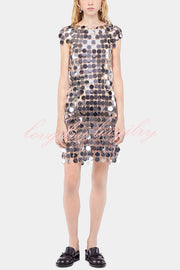 Sexy Sparkly Sequined Cutout Mini Dress