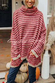 Perfect Timing Stripe Pocketed Tunic Sweater