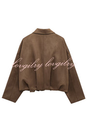 Fashion Lapel Long-sleeved Casual Bomber Jacket