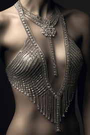 Sexy Backless Handmade Rhinestone Bra