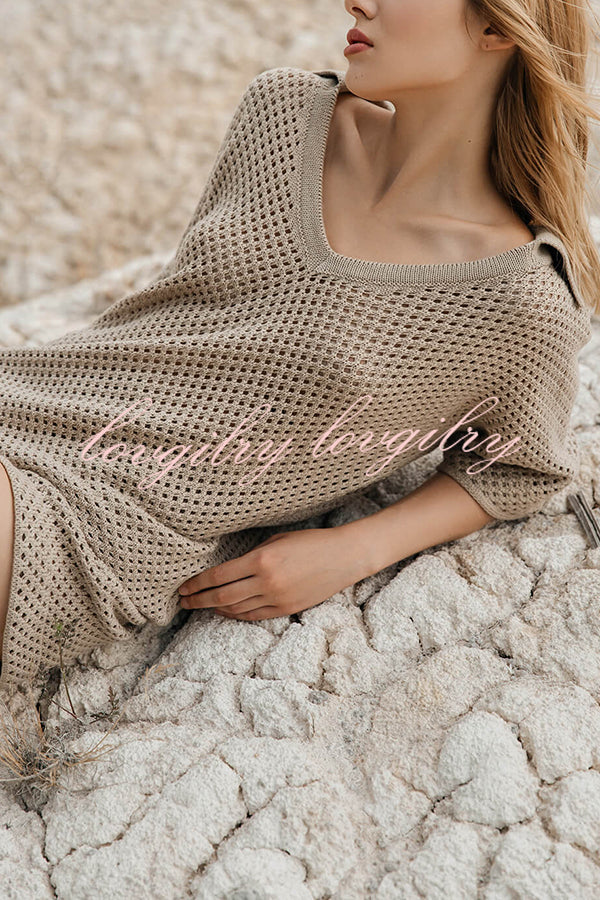 Fashion Hollow V-neck Short-sleeved Top and Elastic Waist Casual Shorts Set
