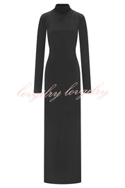 Sexy Backless Long-sleeved Stretch Slim-fit Maxi Dress