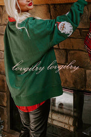 Santa Honey Sequin Christmas Pattern Loose Sweatshirt