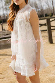 Light and Cute Tulle Lace Inner Wear High Neck Cape Top