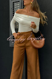 Solid Color Casual Pocket Loose Wide-leg Pants