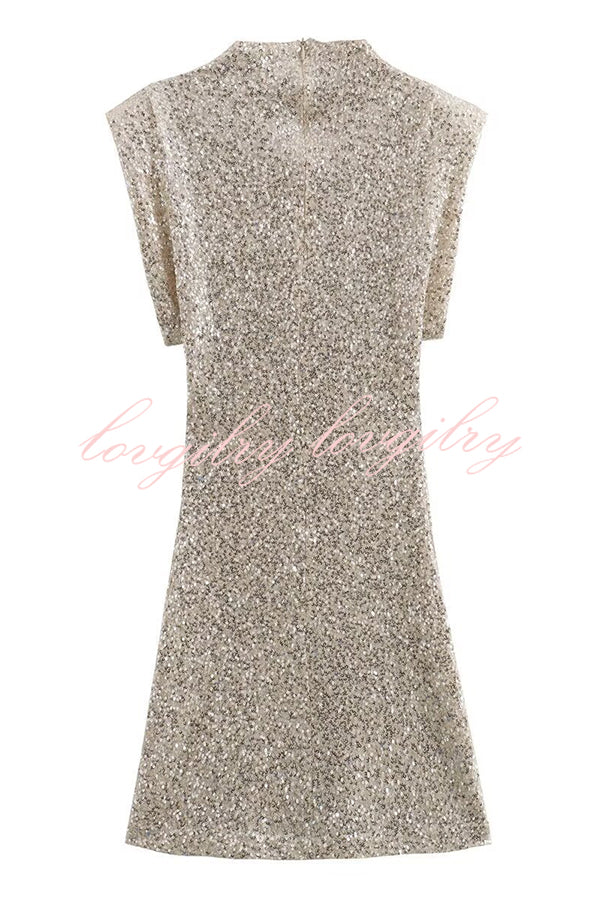 Adorable Sexy Vibes Sequin Wide Sleeve Mini Dress