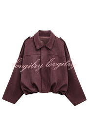 Fashion Lapel Long-sleeved Casual Bomber Jacket