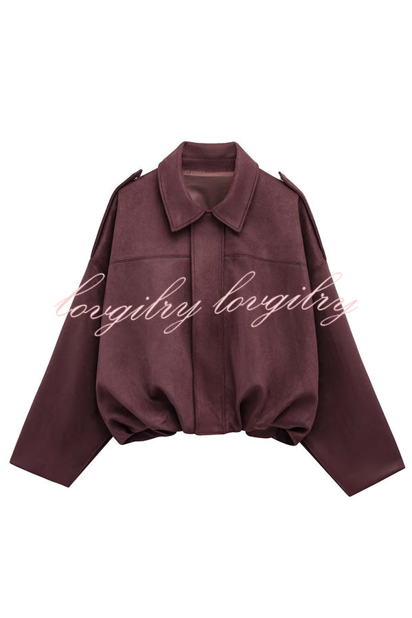 Fashion Lapel Long-sleeved Casual Bomber Jacket