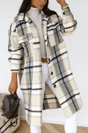 Hours of Joy Plaid Woolen Coat