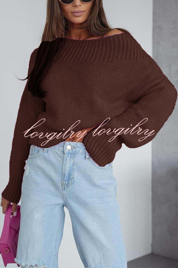 Solid Color Long-sleeved Round Neck Loose Knitted Sweater