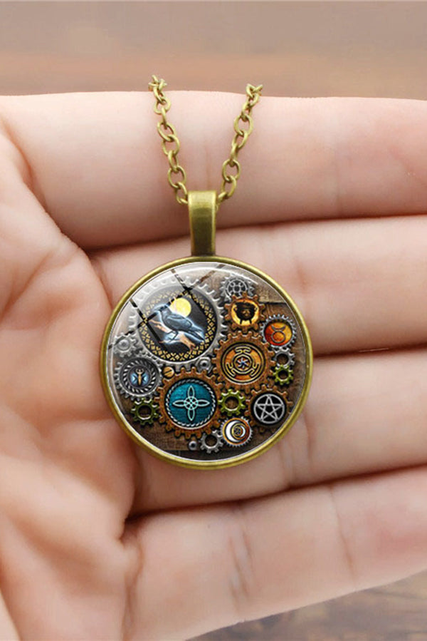 Steampunk Mechanical Time Gem Necklace