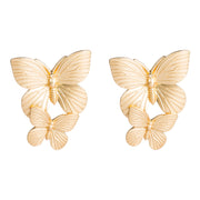 Metallic Two Butterfly Earrings