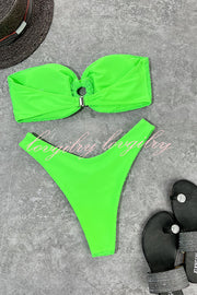 Interesting Ring Cutout Bandeau Bikini