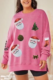 Christmas Sequined Loose Casual Long-sleeved Sweatshirt