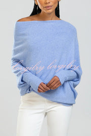 Solid Color Round Neck Long Sleeve Loose Knitted Sweater