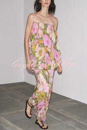 Floral Print Off-the-shoulder Irregular Loose Maxi Dress