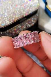 Light Luxury Double Row Drop Zircon Ring
