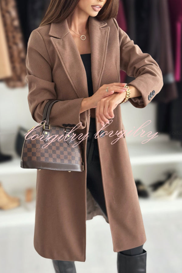 Fashionable Casual Lapel Long Sleeve Single Breasted Loose Coat