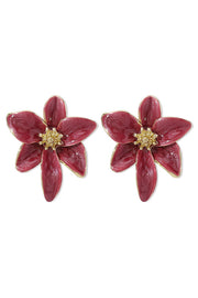 Vintage Colorful Enamel Flower Stud Earrings