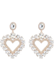 Diamond Heart Shaped Earrings