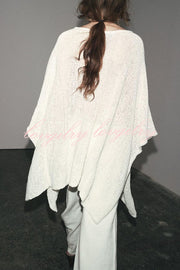 Sunny Somewhere Knit Batwing Sleeve Loose Cover-up Cape