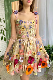 Like A Fairy Embroidery Floral Applique Prom Mini Dress