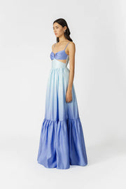 Ocean Breeze Gradient Cutout Waist Maxi Dress