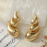 Fashionable Three-layer Drop Gold-plated Earrings